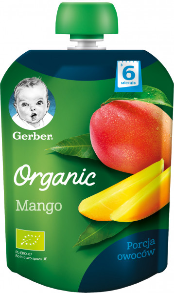 Пюре детское Gerber Organic Манго, 6m+, 90 гр